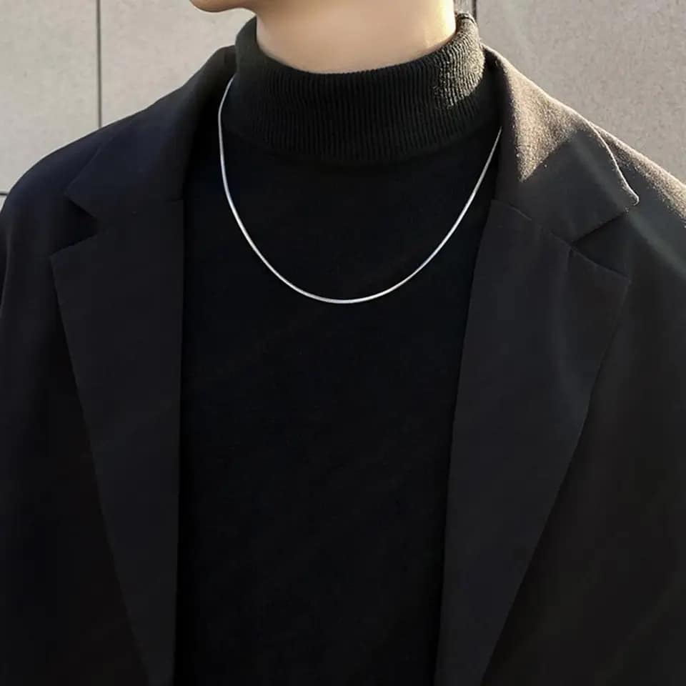 Picture of New Silver Color Metal Chain for Men Silver 