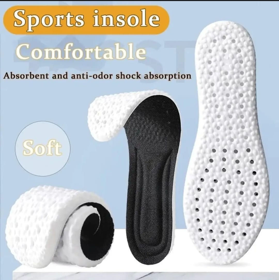 Picture of New Super Soft Sole High Elastic Insoles Breathable Insoles for Sports Shoes For Men/Women White 