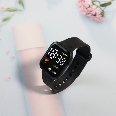 Picture of New Digital Watch Waterproof 30M Fashion Women's Watch for Men's Sports Waterproof Simple Silicone Electronic Watch for men Black 