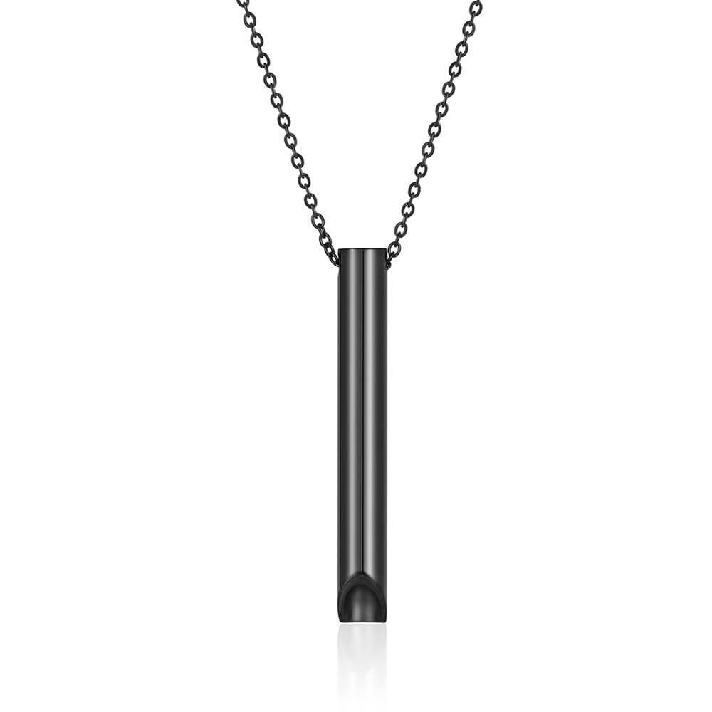 Picture of Stainless steel Mindful Breathing Necklace Chain Jewellery Gift  For Men Black 