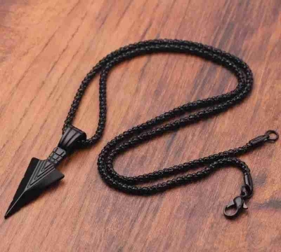Picture of Arrow Rocking Pendant for Men and Boys Silver Plated Alloy Chain  