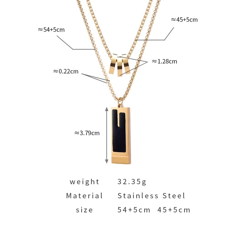 Picture of New Collection Silver Golden Stainless Steel Trendy Fashion Necklace For Men  