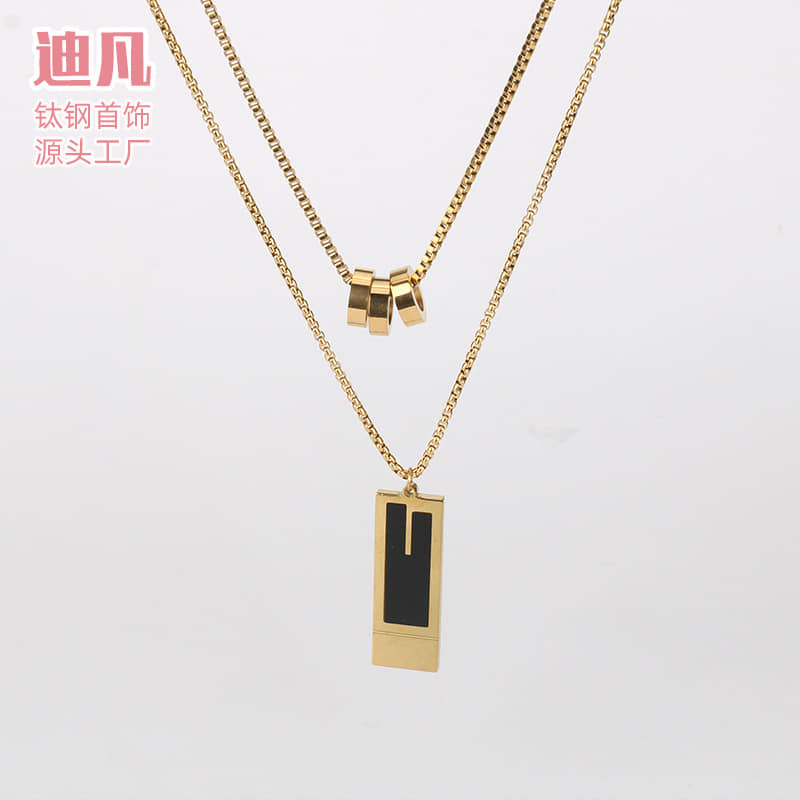 Picture of New Collection Silver Golden Stainless Steel Trendy Fashion Necklace For Men  