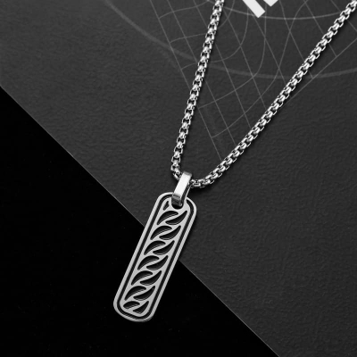 Picture of New Trendy Stainless Steel Chain Pattern Bar Party Jewelry  Necklace Chain For Men  