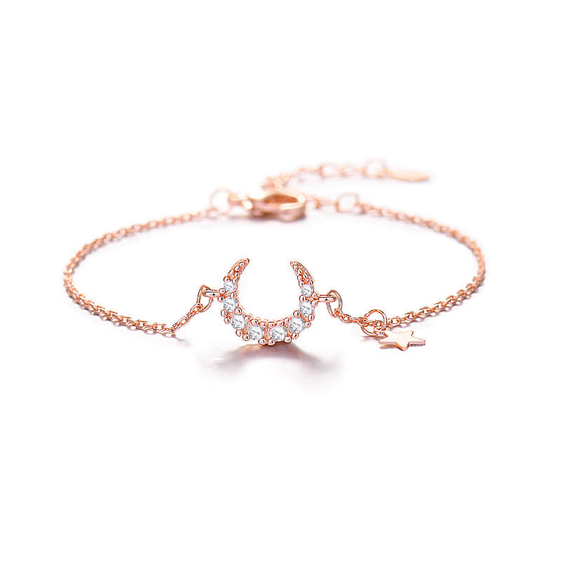 Picture of New Korean Simple Pearl Star Moon Crystal Bracelet  