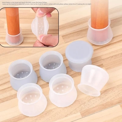 Picture of Furniture Silicon Protection Cover, Chair Leg Caps Silicone Floor Protector Round Furniture Table Feet Cover, Anti-Slip Chair Leg Feet Covers, Prevents Scratches & Reduce Noise Multicolor 