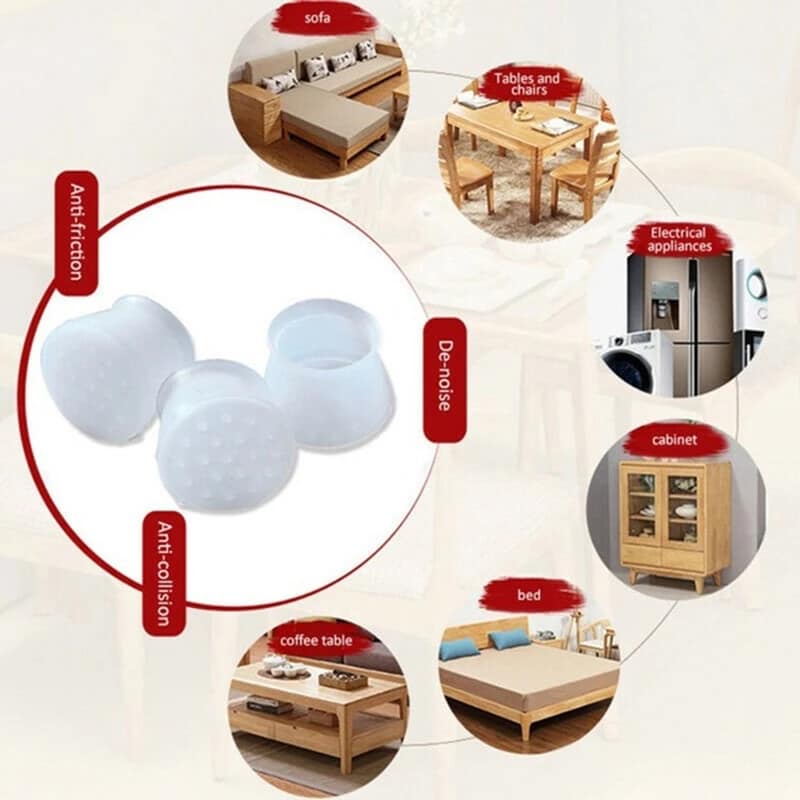 Picture of Furniture Silicon Protection Cover, Chair Leg Caps Silicone Floor Protector Round Furniture Table Feet Cover, Anti-Slip Chair Leg Feet Covers, Prevents Scratches & Reduce Noise Multicolor 