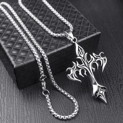 Picture of Anchor Chain Pendants Necklace rendy Simple Stainless Steel Chain Jewellery Gift - Modern - Choice Expression Silver 