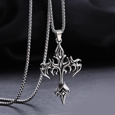 Picture of Anchor Chain Pendants Necklace rendy Simple Stainless Steel Chain Jewellery Gift - Modern - Choice Expression Silver 