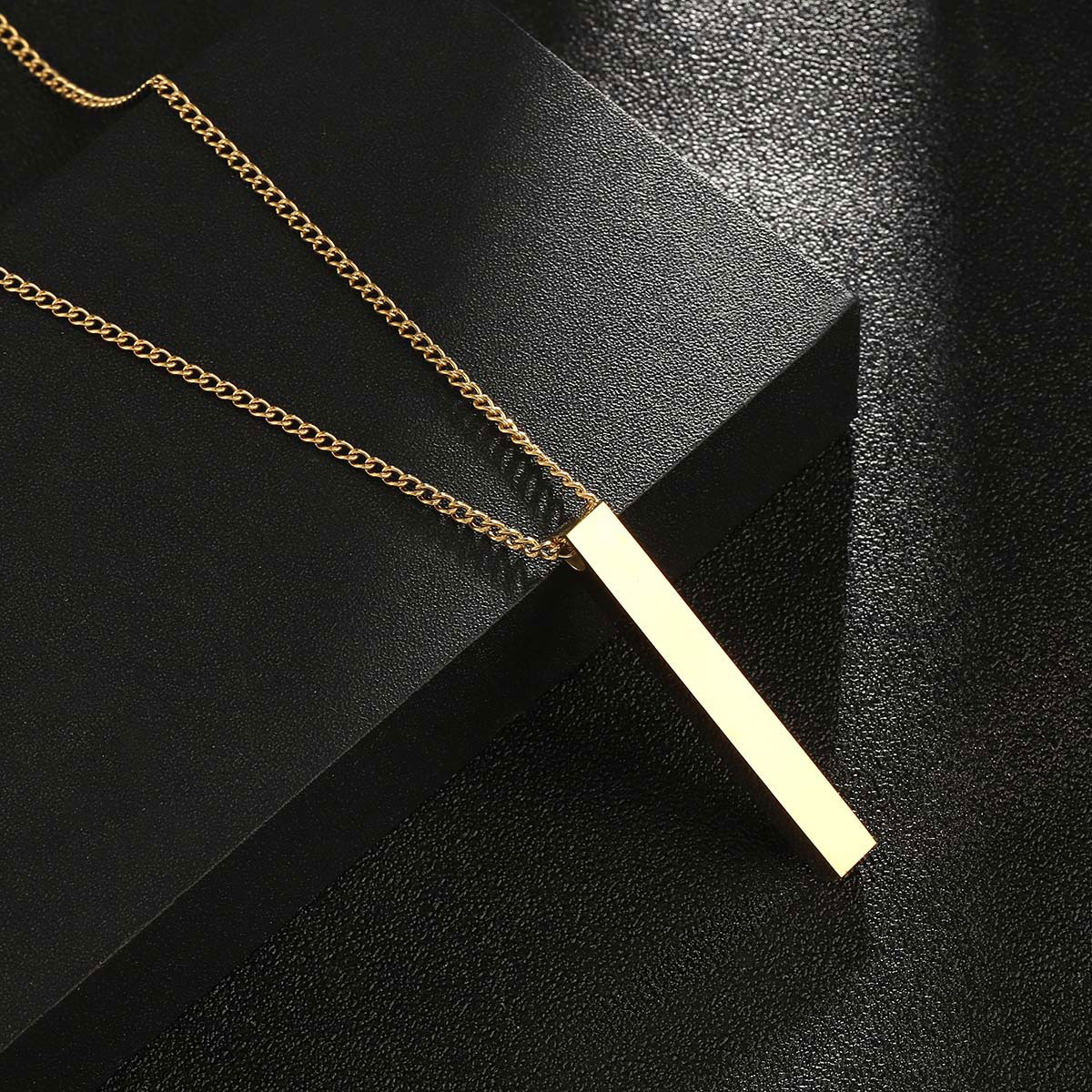 Picture of New Men's Arrow  Golden Pendant Necklace Stainless Steel Male Punk Retro Jewelry  Chain For Men  