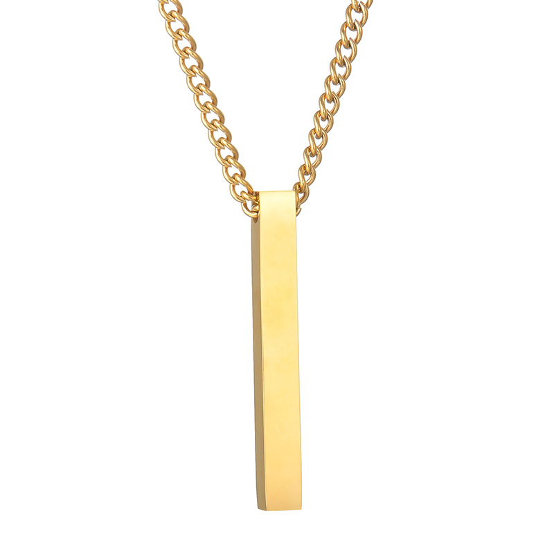 Picture of New Men's Arrow  Golden Pendant Necklace Stainless Steel Male Punk Retro Jewelry  Chain For Men  
