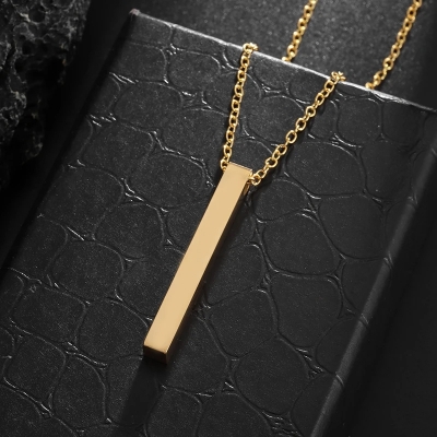 Picture of New Men's Arrow  Golden Pendant Necklace Stainless Steel Male Punk Retro Jewelry  Chain For Men  