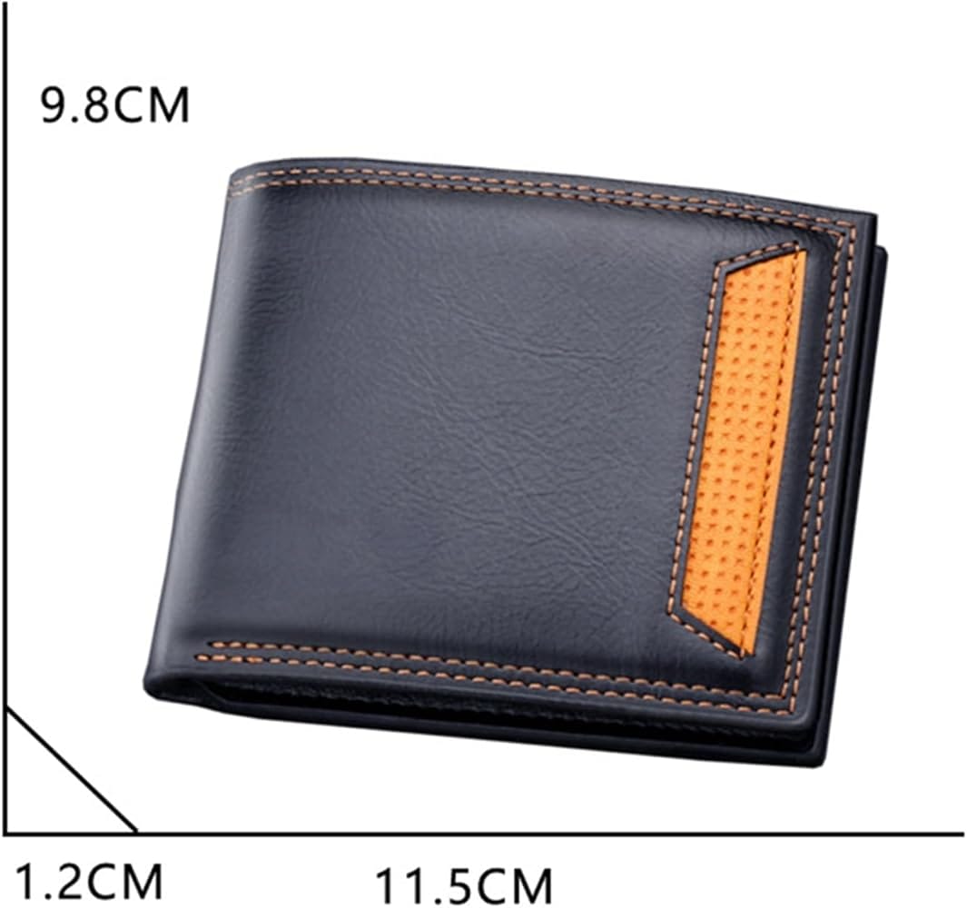Picture of Men Wallets Credit Card/ID Holder Vintage Brand Male Wallet High Quality PU Leather Photo Holder Foldable Short Men Purse  