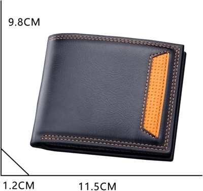 Picture of Men Wallets Credit Card/ID Holder Vintage Brand Male Wallet High Quality PU Leather Photo Holder Foldable Short Men Purse  
