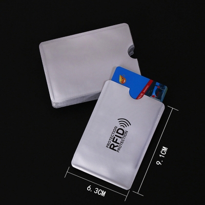 Picture of Foil Anti-Demagnetisation Cover RFID Shielding Bag NFC Credit Card Anti-Theft Brush ID Card Protector  