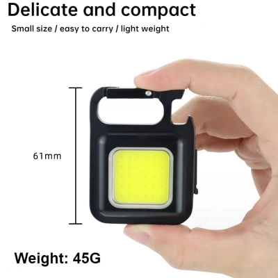 Picture of Super Bright MINI COB Keychain Flashlight Charging Lamp Camping Lights with Magnet 4 Lighting Modes for Camping Home  