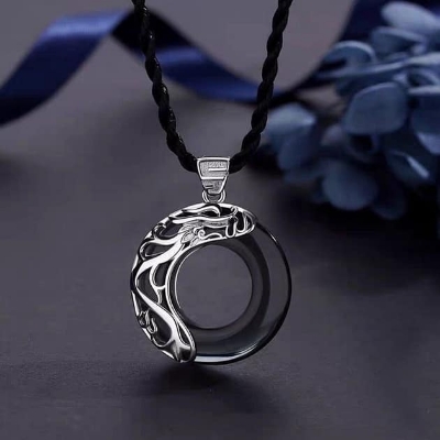Picture of Punk Round Stylish  Men Pendant Necklaces Metal Cool Leather Chain Pendant -Unique Desing Pendant Chain For Men's-Chain For Men-Men's Pendant Black 