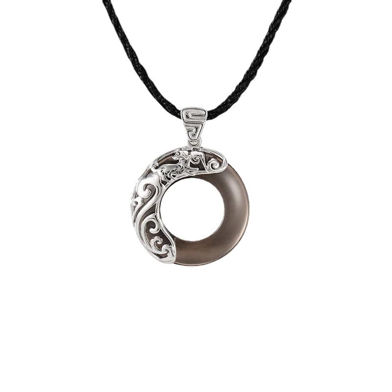 Picture of Punk Round Stylish  Men Pendant Necklaces Metal Cool Leather Chain Pendant -Unique Desing Pendant Chain For Men's-Chain For Men-Men's Pendant Black 