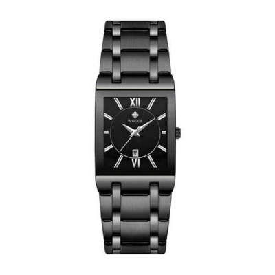Picture of Full Black Men's Analog Quartz Watch with Date Waterproof Stainless Steel Fashion Business Casual Unisex Gift Black 