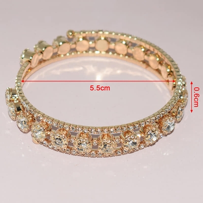 Picture of Korean Crystal Bracelet Adjustable  Bangle  Open Bracelet For  Women Gold 