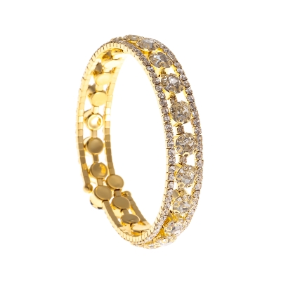 Picture of Korean Crystal Bracelet Adjustable  Bangle  Open Bracelet For  Women Gold 