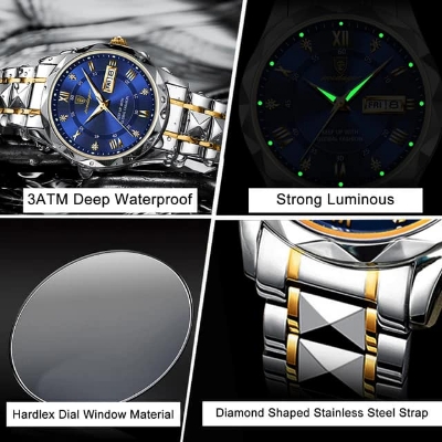 Picture of New POEDAGAR New Fashion Men's Watches Top Brand Stainless Steel Luxury Men Quartz Wristwatches Relogio Masculino  