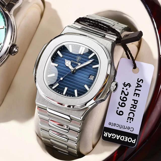 Picture of New Stainless Steel Wristwatch, Male Quartz Watch, Waterproof, Luminous, Date Week, Top Brand, Luxury, New,  
