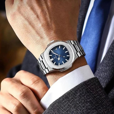 Picture of New Stainless Steel Wristwatch, Male Quartz Watch, Waterproof, Luminous, Date Week, Top Brand, Luxury, New,  