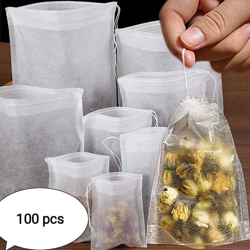 Picture of 100pcs Empty  Leaf Tea Bags White 