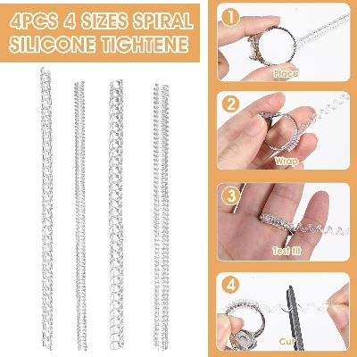 Picture of New Simple Spiral Based Ring Tools Spring Coil Ring Size Adjustment Guard Tightener Reducer Resizing Tool For Jewelry Accessories  