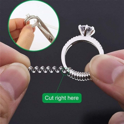 Picture of New Simple Spiral Based Ring Tools Spring Coil Ring Size Adjustment Guard Tightener Reducer Resizing Tool For Jewelry Accessories  