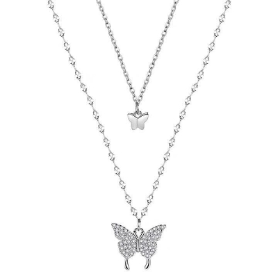 Picture of Double-Layer butterfly necklace jewellery for woman Silver 