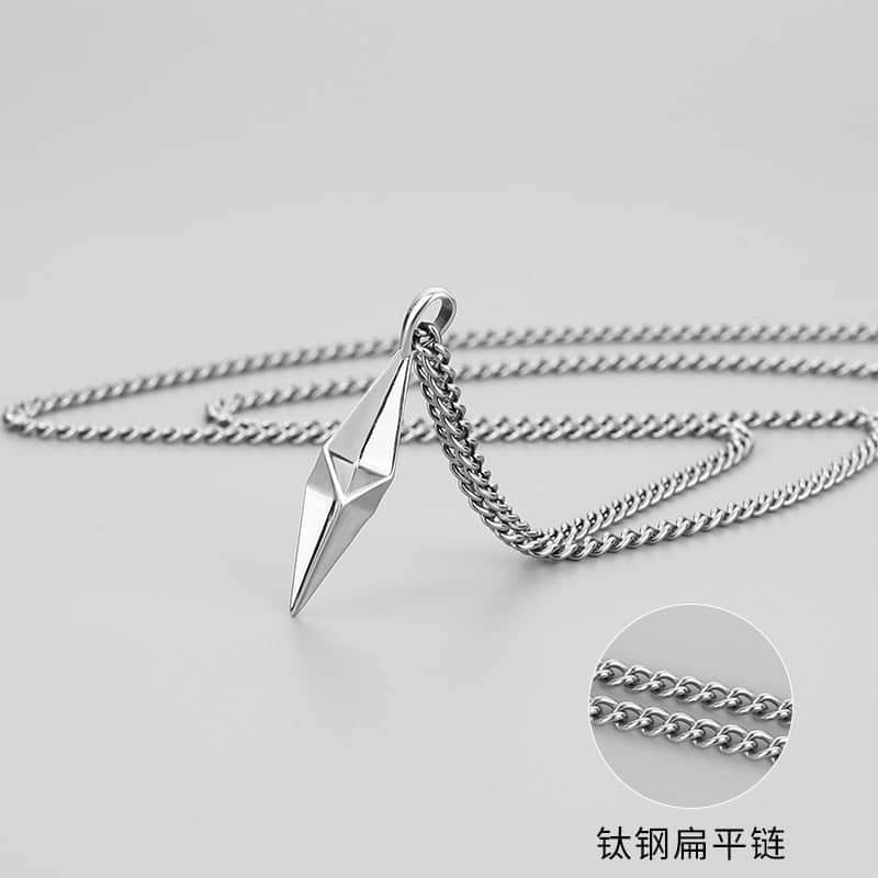 Picture of Lightning Bolt Shaped Necklace For Men, Fashion Domineering Personality Hiphop Pendant, Simple Couple Long Jewelry Silver 