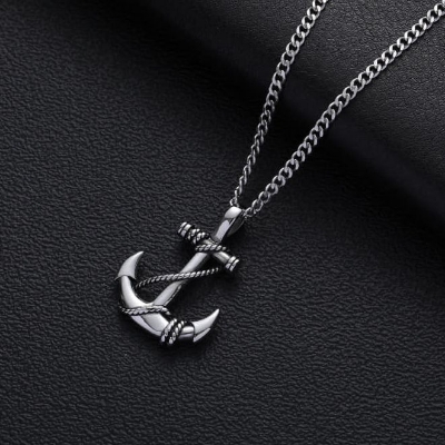 Picture of Stylish Addition - Fashion New Pendant Necklace Men Punk Trendy Simple Stainless Steel Chain Jewellery Gift - Modern - Choice Expression Silver 