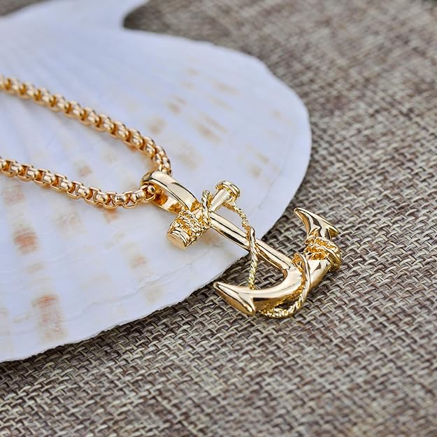 Picture of Stylish Addition - Fashion New Pendant Necklace Men Punk Trendy Simple Stainless Steel Chain Jewellery Gift - Modern - Choice Expression Gold 