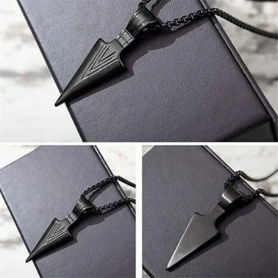 Picture of Black Color  Breathing Necklace Metal Chain for Men Black 