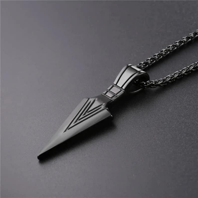 Picture of Black Color  Breathing Necklace Metal Chain for Men Black 