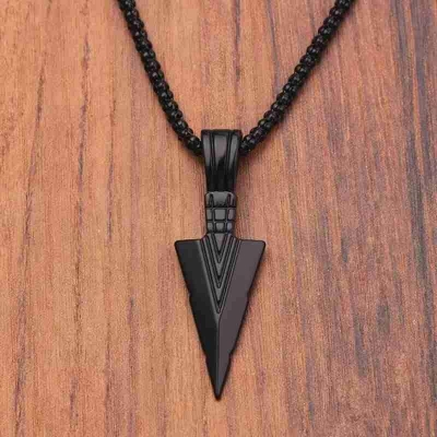 Picture of Black Color  Breathing Necklace Metal Chain for Men Black 