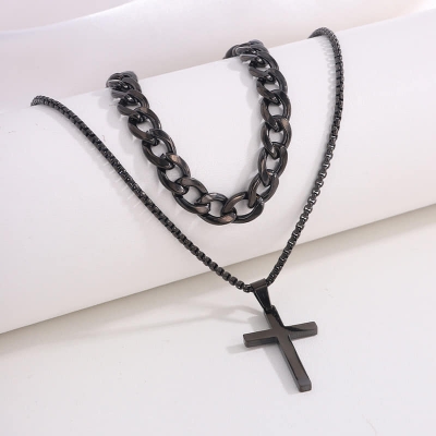 Picture of Fashionable Pendant Necklace, Bracelet & Ring Set for Everyday Chic Style-Combo Set  for Men  