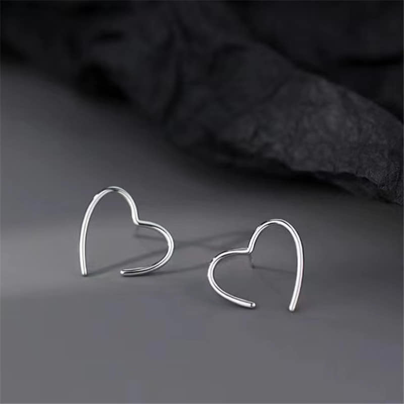 Picture of Trendy Fashionable Korean Elegant Cute Rhinestone Love Pearl Stud Earrings for Girls Silver Adjustable