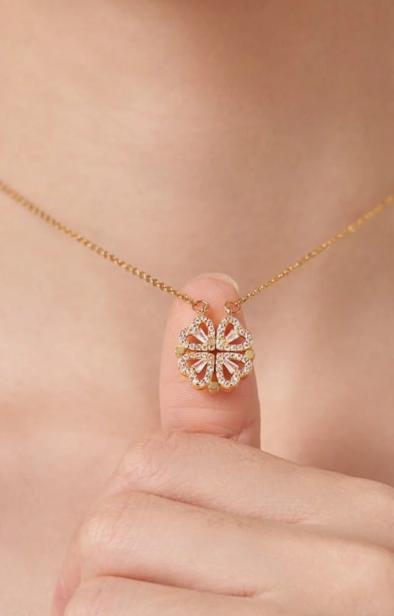 Picture of Sweet Rhinestone Bow Knot Pendant Necklace Elegant Summer Imitation Choker Necklace For Women Jewelry Gifts Gold 