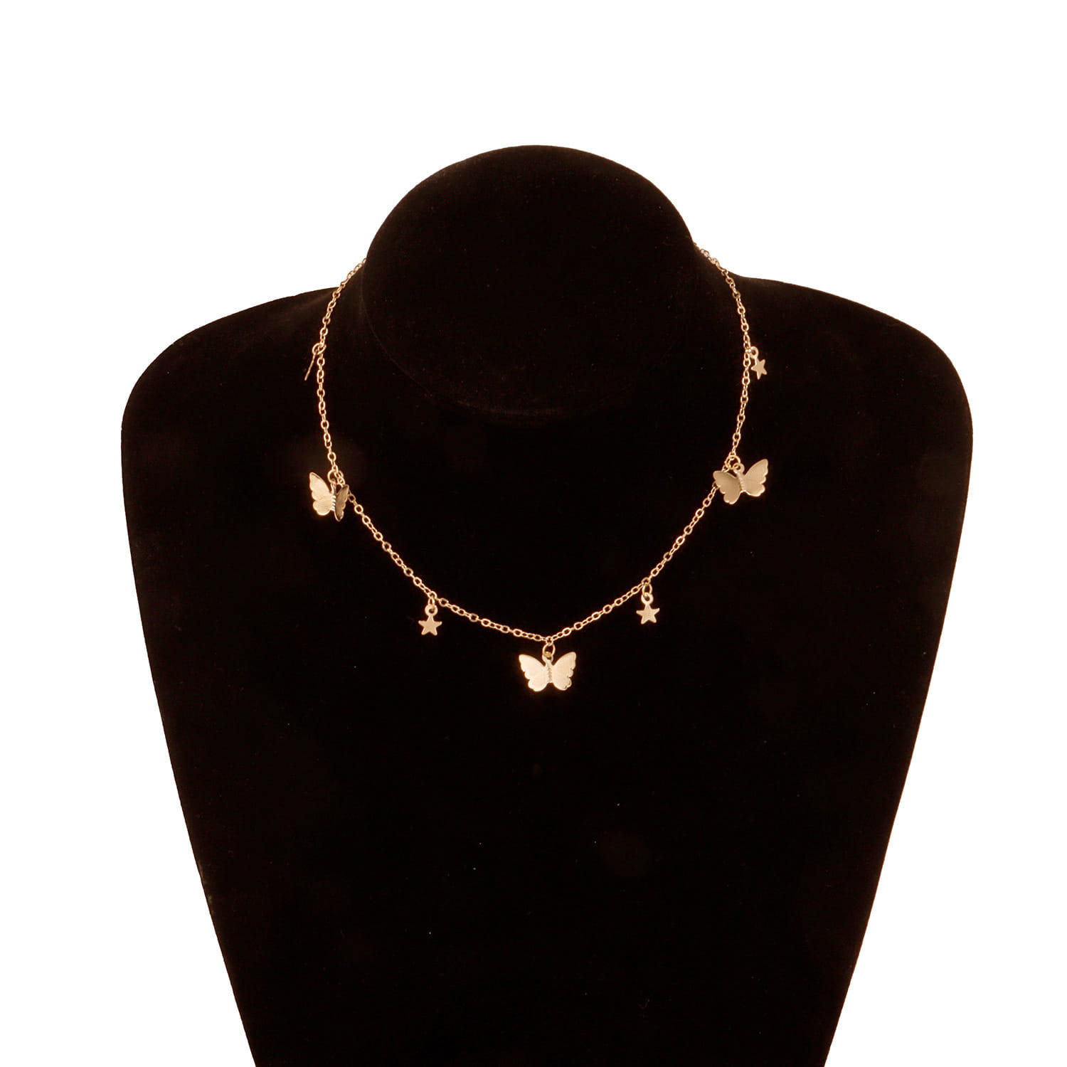 Picture of Butterfly Charm Pendant Choker Necklace for Women Gold 