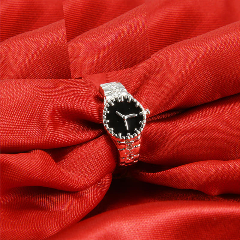 Picture of Woman Ring Watch-Shape Rings Finger Ring Watch Gift Romantic Girlfriend Favorite Elegant Ladies Ring Fashionable Silver 