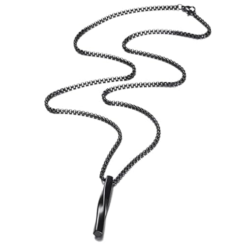Picture of Collier Neck Chain for Men & Boys - Stainless Steel - Long Necklace - Pendant - Locket - Accessories for Everyday Wear Black 
