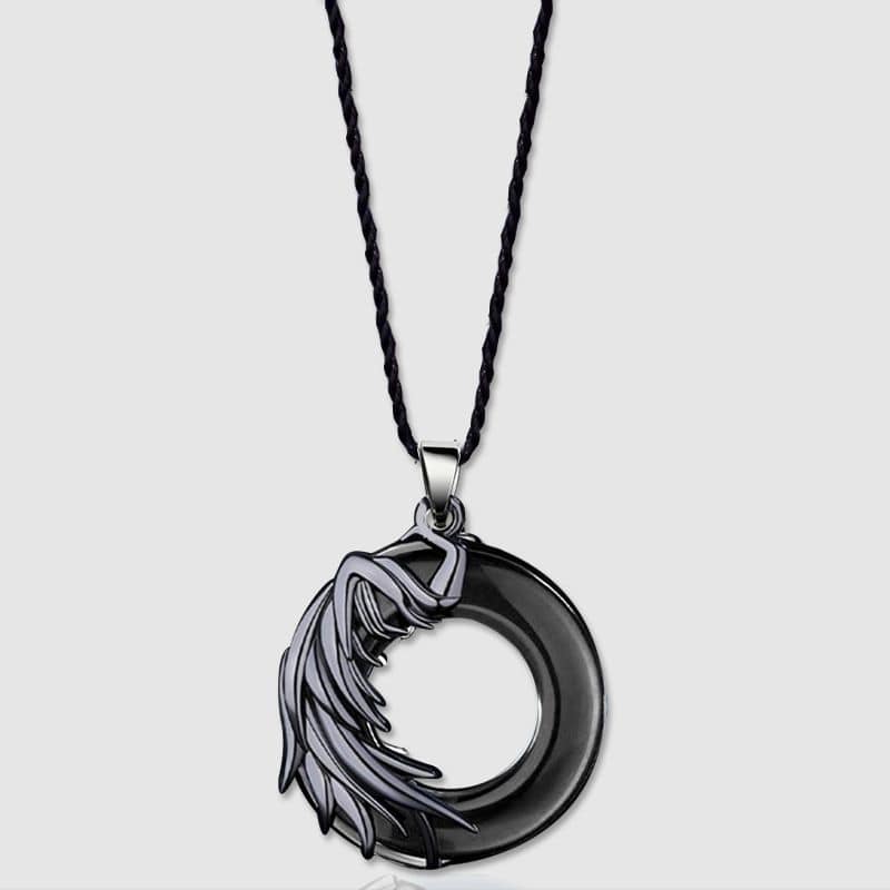 Picture of Round Stylish Men Pendant Necklaces Metal Cool Leather Chain Pendant  For Men Black 