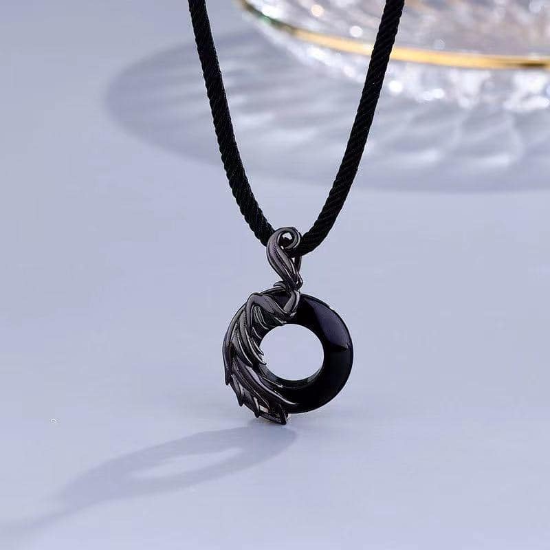 Picture of Round Stylish Men Pendant Necklaces Metal Cool Leather Chain Pendant  For Men Black 