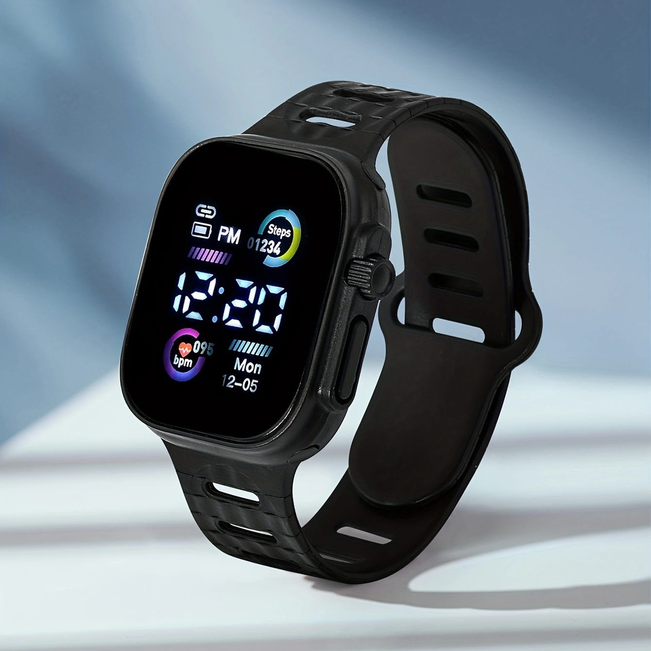 Picture of Digital Watch  Fashion Women's Watch for Men's Sports Simple Silicone Electronic Watch for men Black 