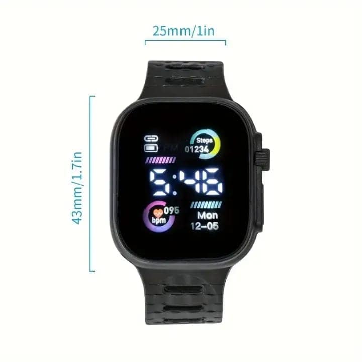 Picture of Digital Watch  Fashion Women's Watch for Men's Sports Simple Silicone Electronic Watch for men Black 