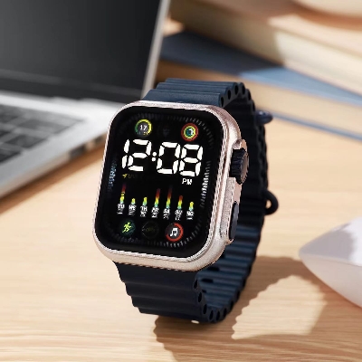 Picture of LED Silicon Watch Unisex Digital Display Wristwatch for Men And Women Black 
