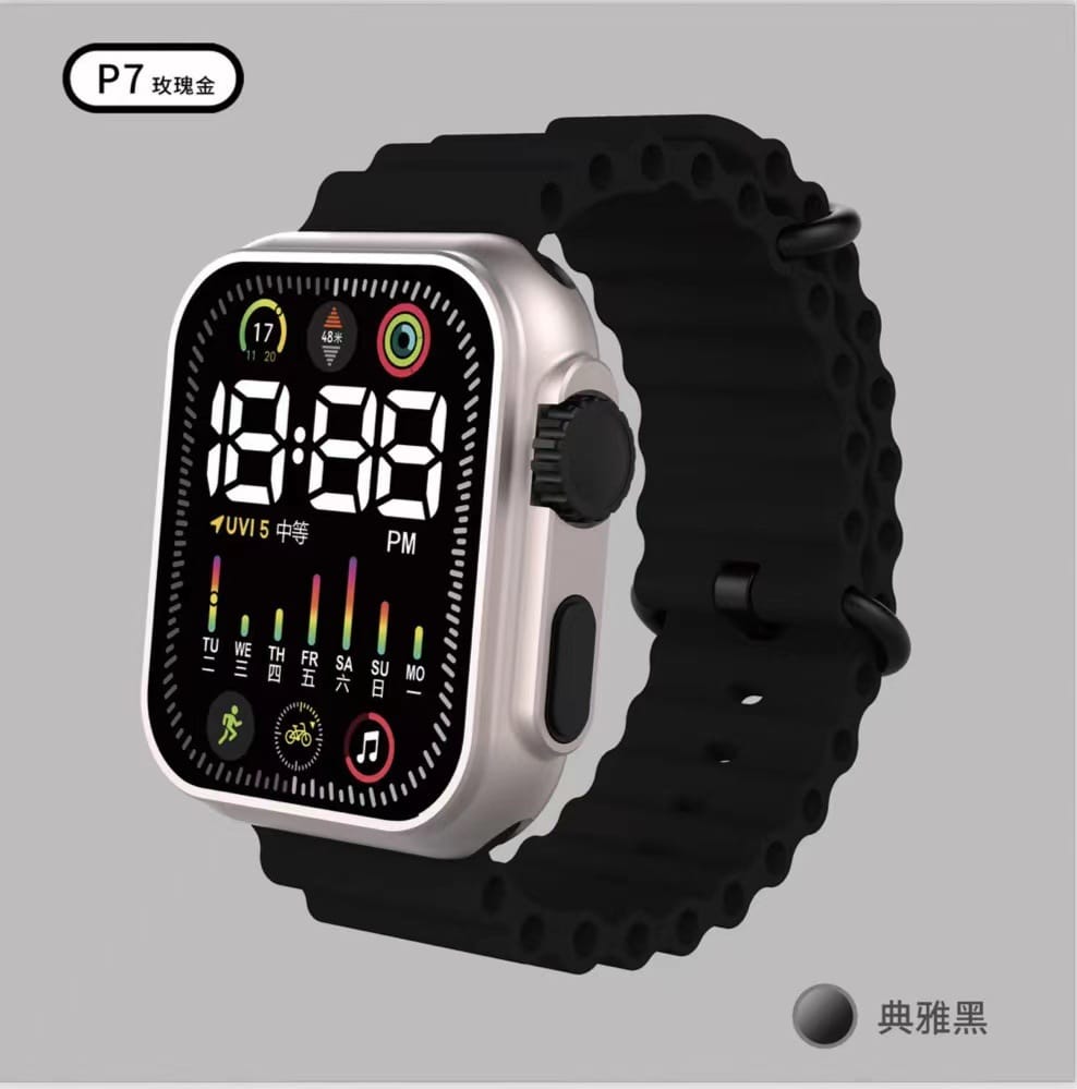 Picture of LED Silicon Watch Unisex Digital Display Wristwatch for Men And Women Black 